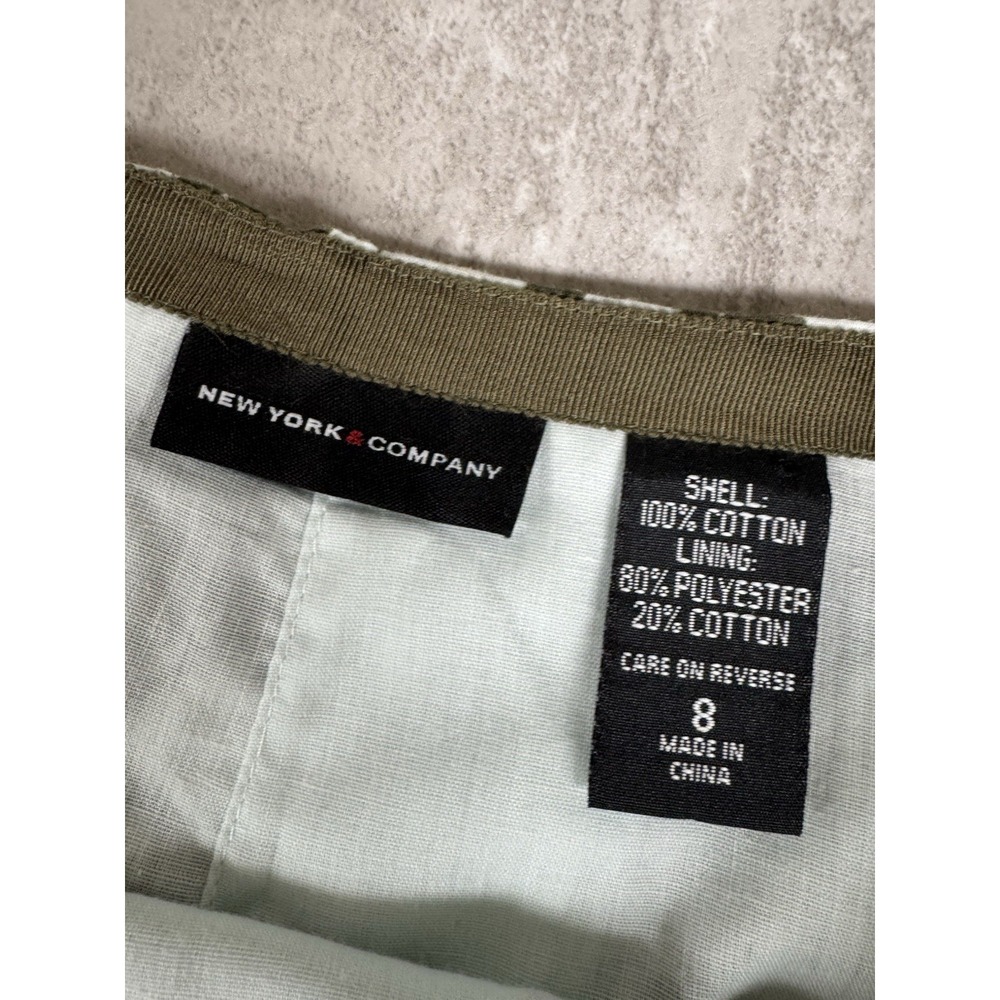 New York Co Skirt Size 8 Green Side Zipper Lined A Line Pleated Casual - Picture 6 of 8